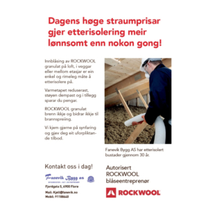 Etterisolering. Fanevik bygg