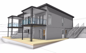 Fanevik bygg - Tomannsbustad nr 7 og 11 - Instetunet - 3D bilde 1